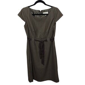 Studio I Dress Womens 6 Brown Sheath Belted Classic Career Office Business